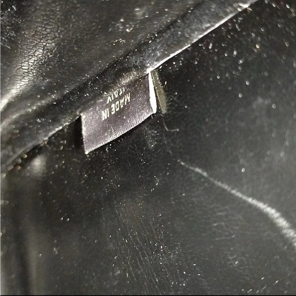 VTG Bally Structured Hex Black Leather Shoulder Bag Crossbody with Gold Hardware - Picture 16 of 16